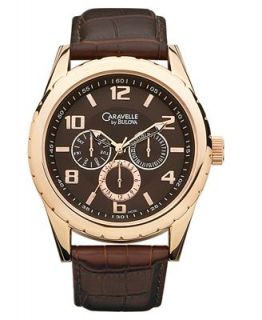 Caravelle New York by Bulova Watch, Mens Brown Leather Strap 44C100   Watches   Jewelry & Watches