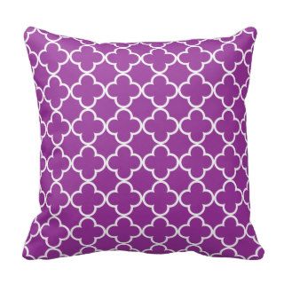 Purple Quatrefoil Throw Pillow
