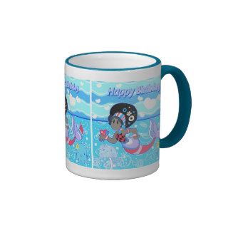 "Happy Birthday" Cute Pretty Mermaid Mugs