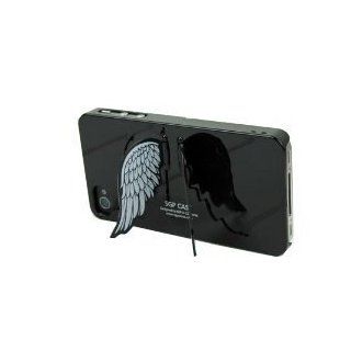 HJX Black Girls Favourite Cute Hard Case Cover Angel Wing Wings for iPhone 4 4S Phone With Viewing Stand: Cell Phones & Accessories