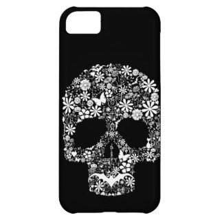 Flower Skull, (white version) iPhone 5C Cover