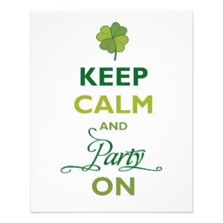 SAINT PATRICK Keep Calm And Party Like An Irish Personalized Flyer