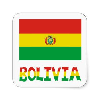Bolivia Flag & Word Sticker