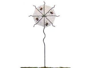 Green Piece Wire Art Outdoor Garden Sculpture Spider Web : Outdoor Statues : Patio, Lawn & Garden