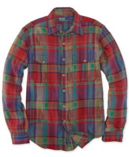 Polo Ralph Lauren Shirt, Plaid Cotton Oxford Workshirt   Men