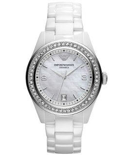 Emporio Armani Watch, Womens White Ceramic Bracelet AR1426   Watches   Jewelry & Watches