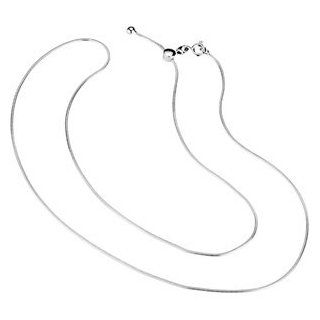 Sterling Silver Adjustable Snake Chain Necklace 22 Inch   JewelryWeb: Jewelry