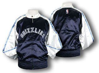 Memphis Grizzlies NBA Junior Womens Satin Cheer Jacket, Navy and White (Small)  Sports Fan Outerwear Jackets  Clothing