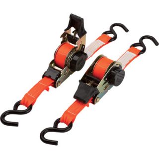 Smart Straps Retractable Ratchet Tie Downs — 10ft.L, 3000-Lb. Capacity, 2-Pack, Orange, Model# 173  Ratchet Tie Down Straps