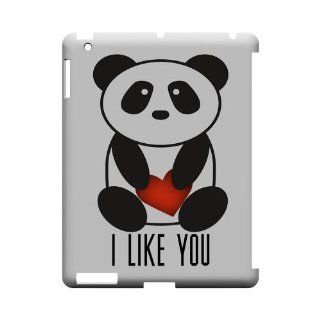[Geeks Designer Line] I Like You Panda Apple iPad 2nd Gen Plastic Case Cover [Anti Slip] Supports Premium High Definition Anti Scratch Screen Protector; Durable Fashion Snap on Hard Case; Coolest Ultra Slim Case Cover for iPad 2nd Gen Supports Apple 2nd Ge