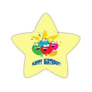 happy birthday balloons with faces cartoon sticker