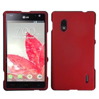 Asmyna LGE970HPCSO202NP Titanium Premium Durable Rubberized Protective Case for LG Optimus G E970   1 Pack   Retail Packaging   Red: Cell Phones & Accessories