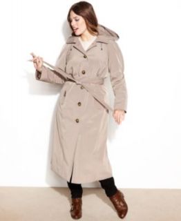 London Fog Plus Size Double Breasted Belted Trench Coat   Coats   Women