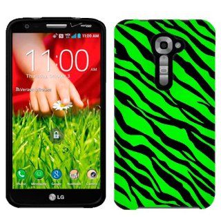 Verizon LG G2 Green Black Zebra Print Phone Case Cover Cell Phones & Accessories