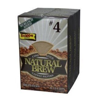 Natural Brew #4 Coffee Filters 3 Pack   100 Filters Per Pack   300 Filters Total Disposable Coffee Filters Kitchen & Dining