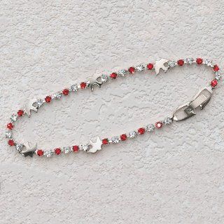 Silver Holy Spirit Bracelet Adult Medal Birthstone Birthday Gemstone Month: Jewelry