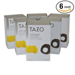 Tazo Earl Grey Black Tea, 20 Count Tea Bags (Pack of 6)  Green Teas  Grocery & Gourmet Food