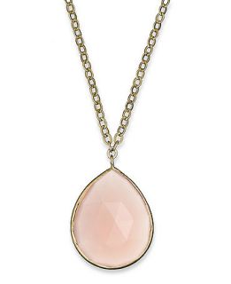 10k Gold Necklace, Pear Cut Pink Chalcedony Pendant (6 1/2 ct. t.w.)   Necklaces   Jewelry & Watches
