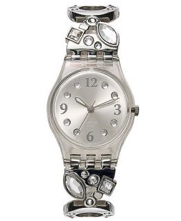 Swatch Watch, Womens Swiss Menthol Tone White Stainless Steel Link Bracelet 25mm LK321G   Watches   Jewelry & Watches