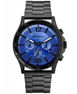Caravelle New York by Bulova Mens Chronograph Black Tone Stainless Steel Bracelet Watch 44mm 45A106   Watches   Jewelry & Watches