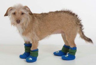 Dog Boots   MVP Fleece   Blue   Medium : Pet Boots : Pet Supplies
