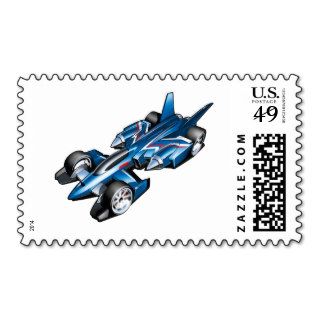 Blue Hot Wheels Racing Car Stamp