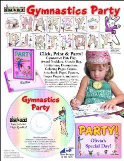 ScrapSMART   Gymnastics Party Kit   Jpeg, PDF, MS Word files (CDGYMP179): Toys & Games
