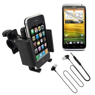 HTC One X T Mobile accessories  include: Clear Screen Guard Protector + Universal Bicycle Handlebar Mount Holder + In ear Earphone headphone w/mic by Skque: Cell Phones & Accessories