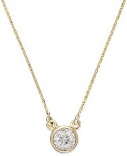 TruMiracle Diamond Necklace, 10k Gold Diamond Bezel Pendant (1/10 ct. t.w.)   Necklaces   Jewelry & Watches
