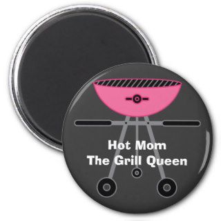 Hot Mom The Grill Queen Refrigerator Magnet