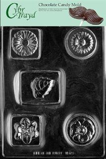 Cybrtrayd M173 Bar with Flowers Miscellaneous Chocolate Candy Mold: Kitchen & Dining