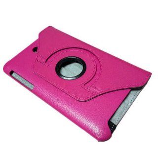 S9Q 360 Rotating Flip Leather Folding Stand Folio Case Cover For ASUS MeMO Pad HD 7 ME173X ME173 Rose Computers & Accessories