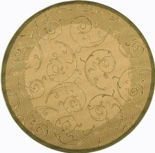 Safavieh Courtyard Collection CY2665 1E01 Indoor/Outdoor Round Area Rug, 7 Feet 10 Inch, Natural  