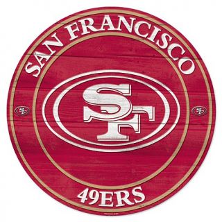 San Francisco 49ers NFL Logo Round Wood Sign