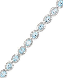 Sterling Silver Blue Topaz (17 ct. t.w.) and Diamond Accent Bracelet   Bracelets   Jewelry & Watches