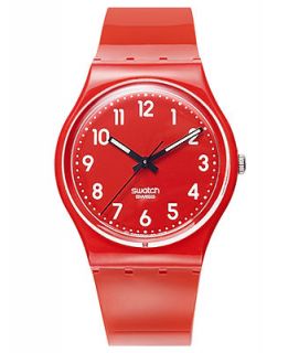 Swatch Watch, Unisex Swiss Cherry Berry Shiny Red Polyurethane Strap 34mm GR154   Watches   Jewelry & Watches