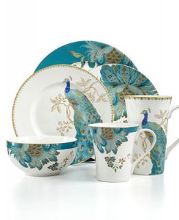 222 Fifth Dinnerware Eliza Teal & Peacock Garden Mix & Match Collection   Casual Dinnerware   Dining & Entertaining