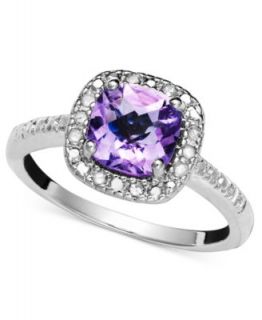 14k White Gold Ring, Pink Amethyst (6 ct. t.w.) and Diamond Accent   Rings   Jewelry & Watches