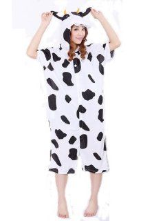 Cute Adult Cow Halloween Costume Ladygirl One Piece Sleepwear Summer Animal Onesie Pajamas Cotton Hooded (M(For Height 160 168cm)) : Beauty Products : Beauty