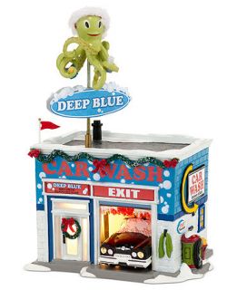 Department 56 Snow Village   Deep Blue Car Wash Collectible Figurine   Holiday Lane