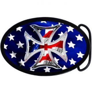 Patriotic Iron Cross Belt Buckle: Clothing