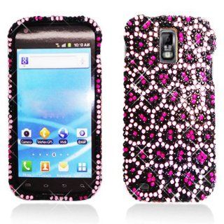 Aimo Wireless SAMT989PCDI163 Bling Brilliance Premium Grade Diamond Case for Samsung Galaxy S2 T989   Retail Packaging   Pink Leopard: Cell Phones & Accessories