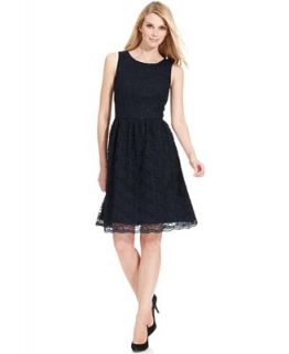 Calvin Klein Dress, Sleeveless Lace A line   Dresses   Women