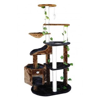 Go Pet Club Cat Tree Furniture 74 inch High Brown/ Black Go Pet Club Cat Furniture