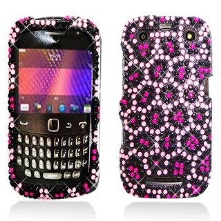 Aimo Wireless BB9370PCDI163 Bling Brilliance Premium Grade Diamond Case for BlackBerry Curve 9370   Retail Packaging   Pink Leopard: Cell Phones & Accessories