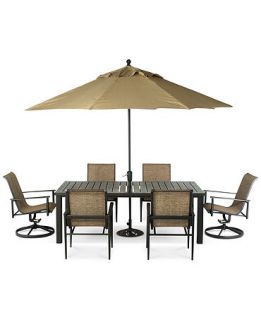 Badgley 7 Piece Aluminum Patio Furniture Set: 84 x 44 Table, 4 Dining Chairs and 2 Swivel Chairs   Furniture