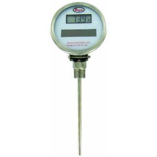 Dwyer Series DBT Digital Solar Powered Bimetal Thermometer, Range  58 to 158F, 12" Stem Science Lab Digital Thermometers