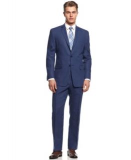 Vince Camuto Blue Sharkskin Suit Slim Fit   Suits & Suit Separates   Men