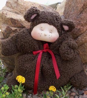 Cloth Pillow Doll Nite Nite Teddy Pattern with Instruction CD/157/Made from Windsor Cloth & Plush Minkey / Soft Sculpted Face