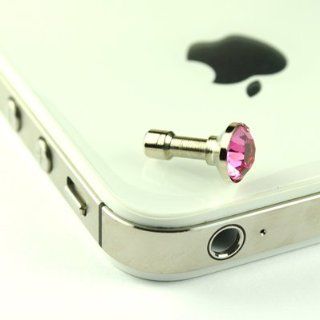 Pink Diamond Anti Dust Earphone Jack Plug Stopper for Apple Iphone 3g 3gs 4 4s Ipad Ipad 2 3 (The New Ipad)and Other 3.5mm Earjack+free Ibox Touch Pen: Cell Phones & Accessories